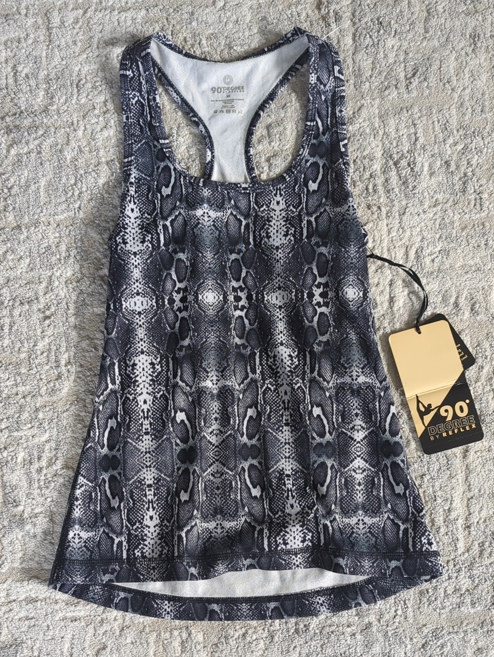 NWT 90 Degree by Reflex Snake-Print Racerback Tank Size XS